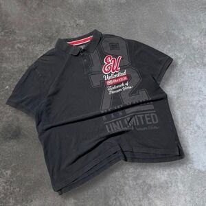 ECKO UNLTD Mens XXL Black Short Sleeve Polo Shirt "New York Raw Unlimited"